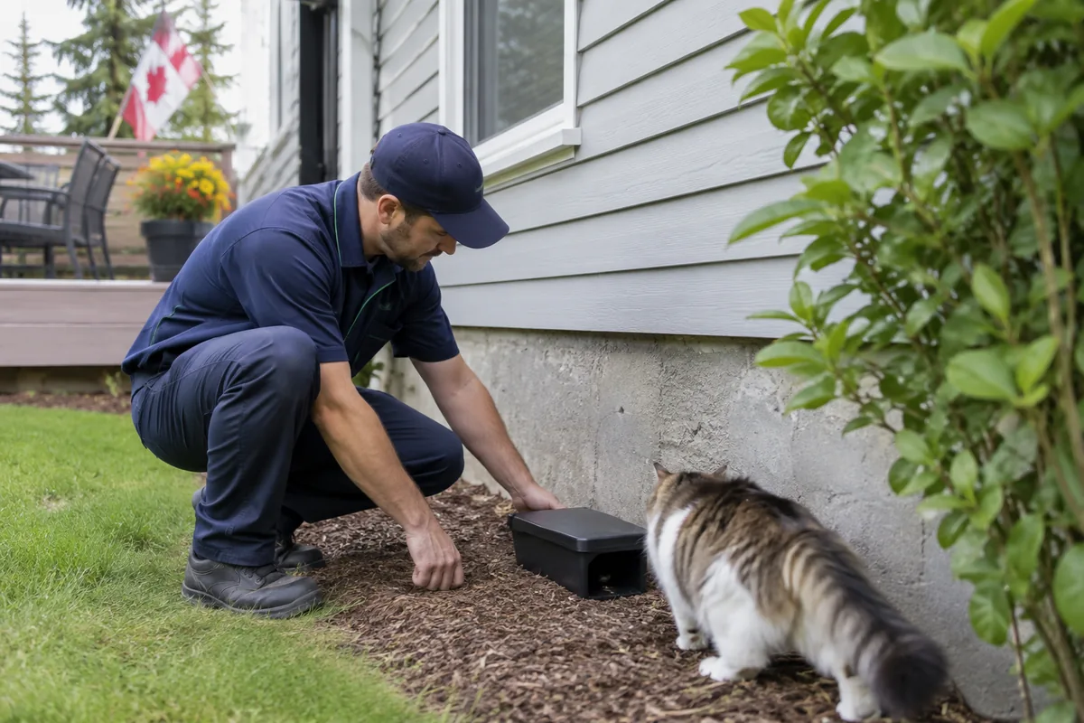 Pet-safe bait station placement