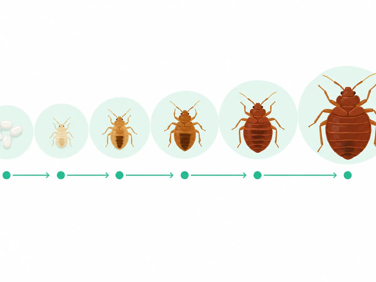 Bed bug life-stage identification chart Bed bug life-stage identification chart