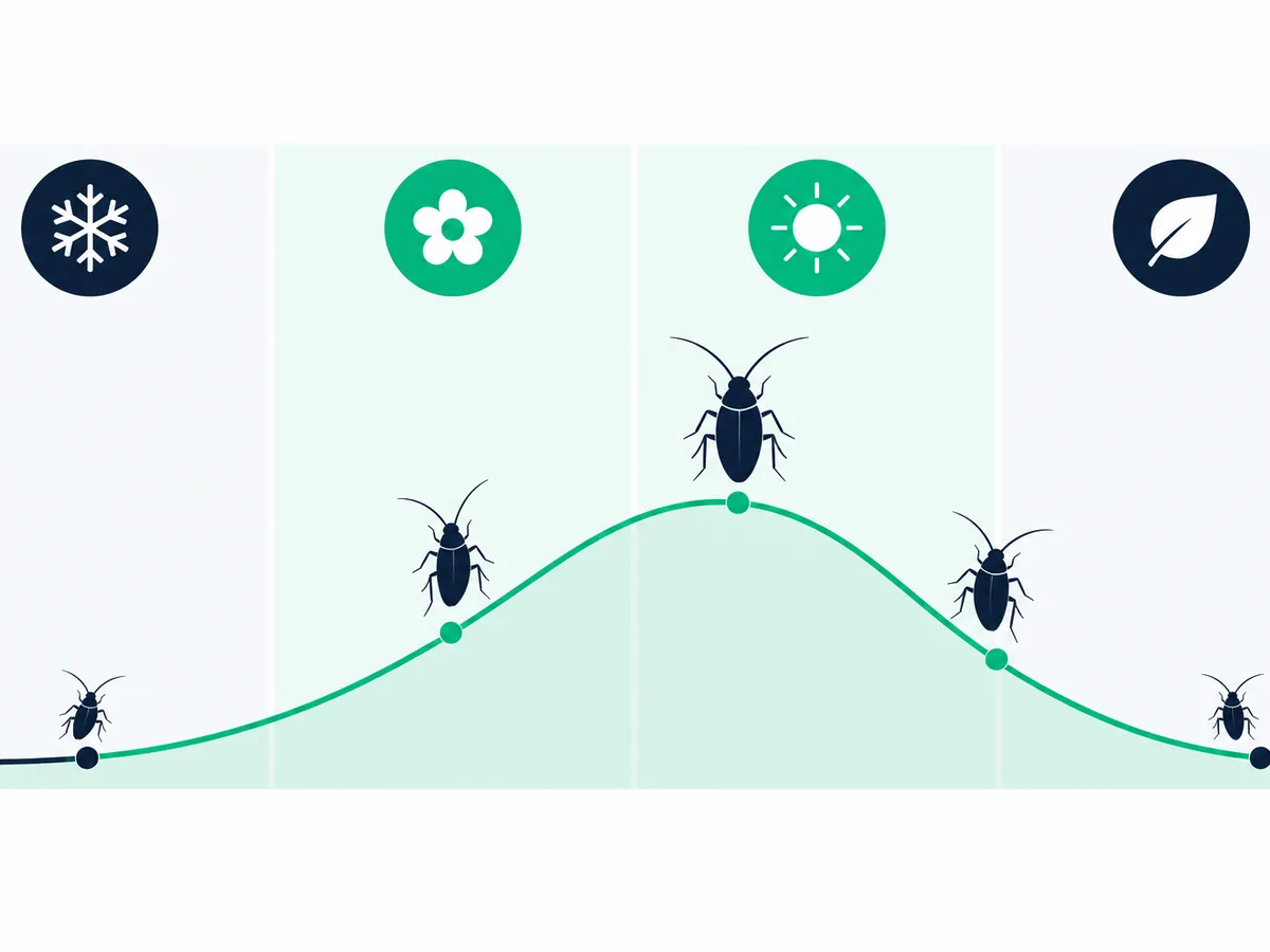 Seasonal activity chart for cockroaches