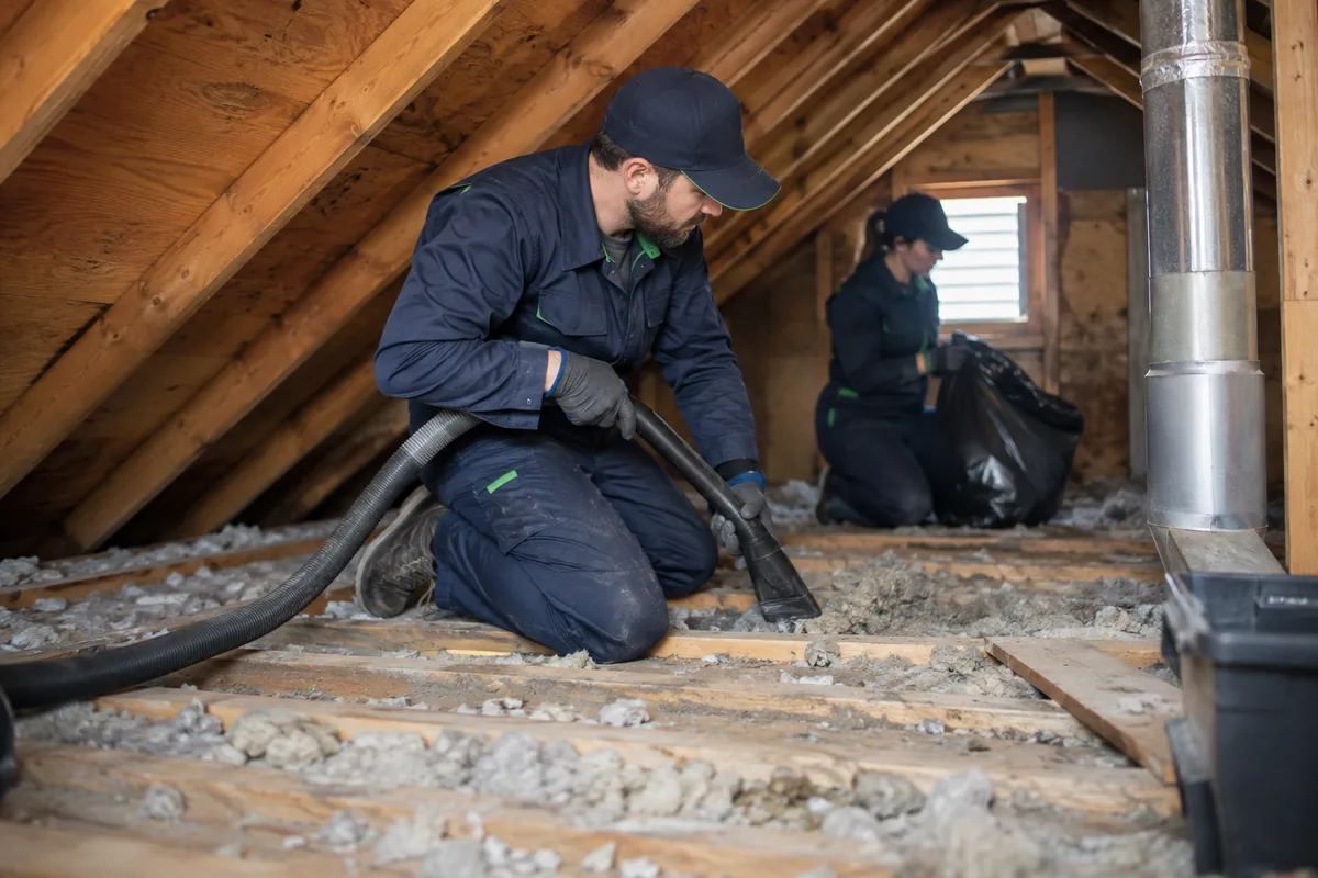 Clean attic after rodent removal