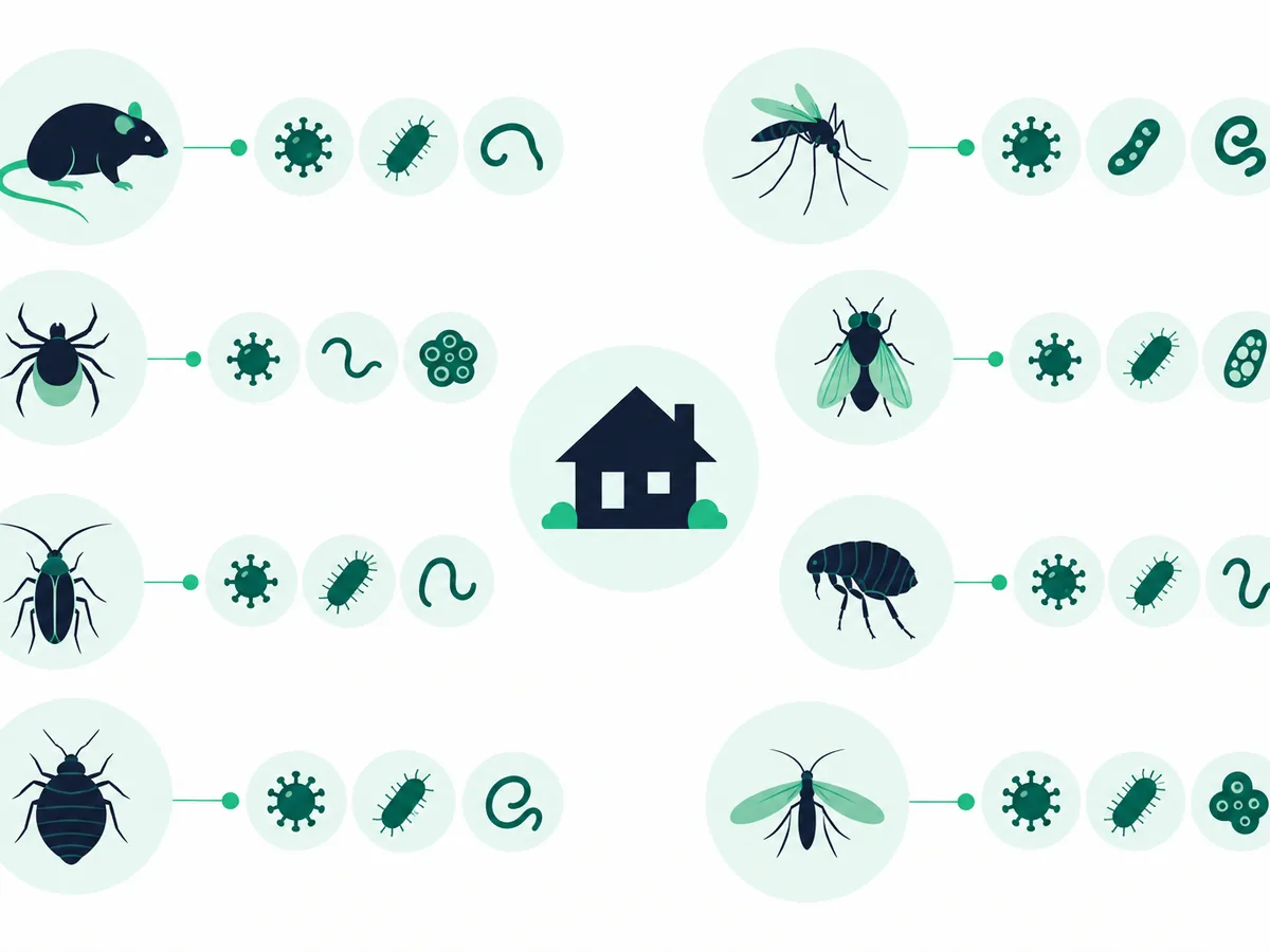 Infographic of pests and the diseases they can carry (sourced)