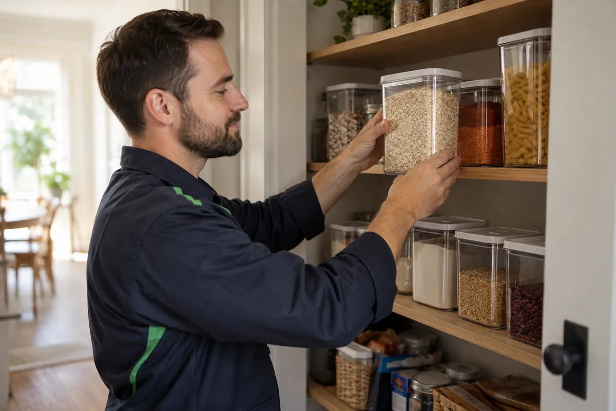 Sealed food storage in a pantry