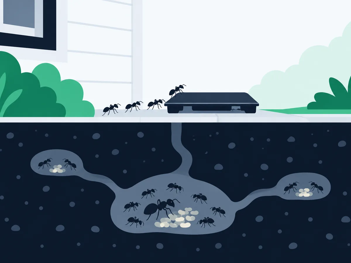 Infographic: traps catch visible pests, nests stay hidden